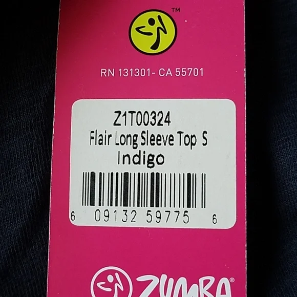FLASH SALE!! New w/tags Zumba Fitness Flair Long Sleeve Top Various Sizes - Picture 3 of 3